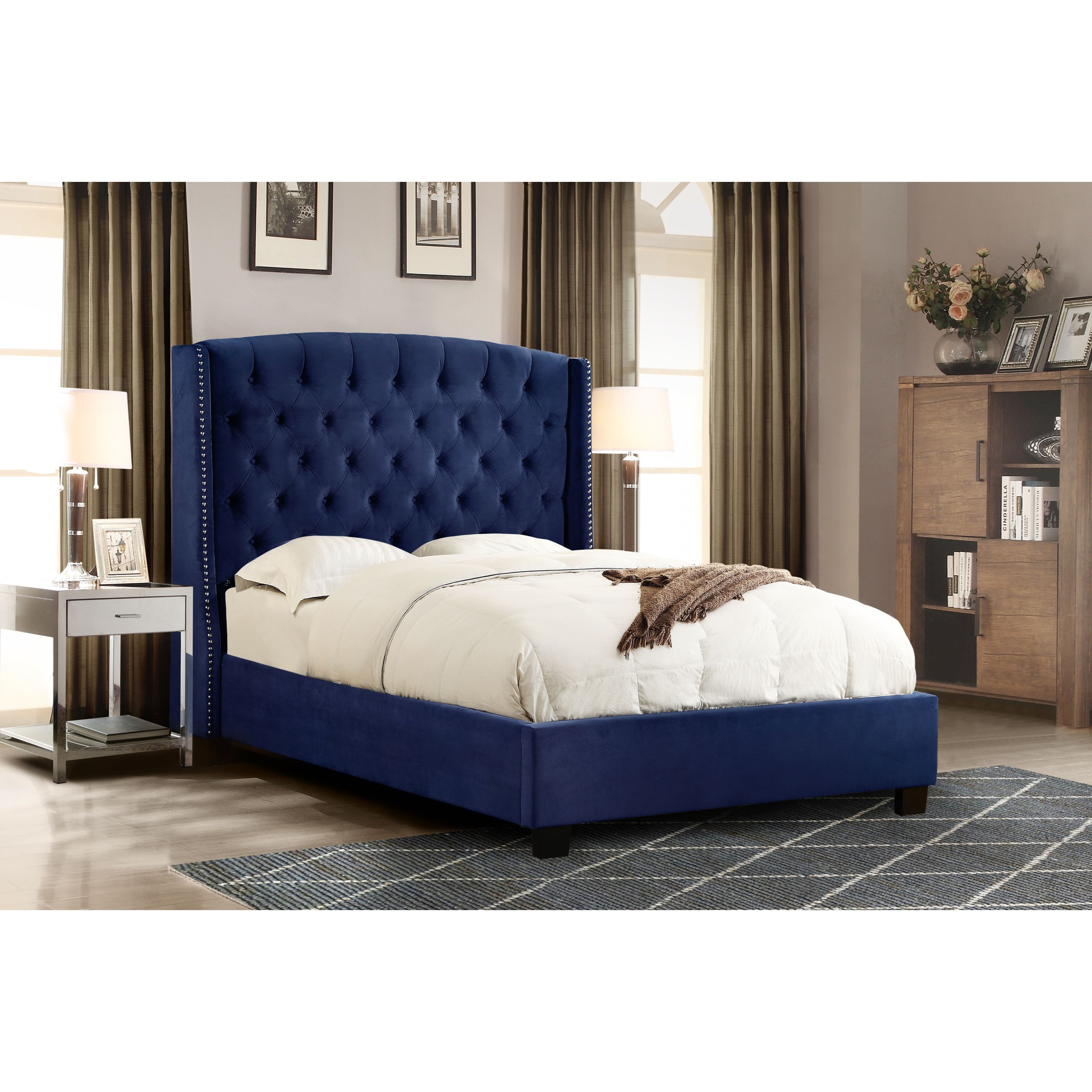 Diamond Sofa Majestic MAJESTICQUBEDNB Queen Bed Red Knot